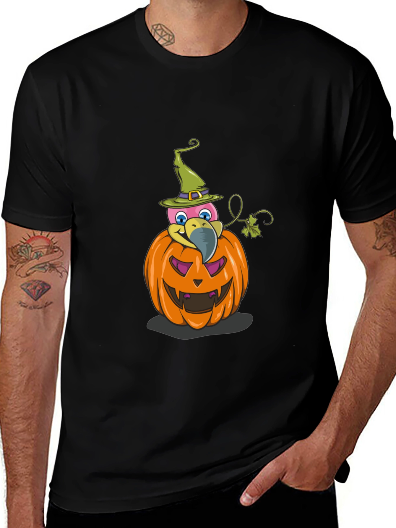 Halloween Flamingo Pumpkin T-Shirt