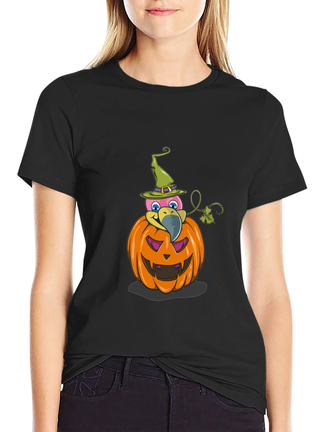 Halloween Flamingo Pumpkin T-Shirt