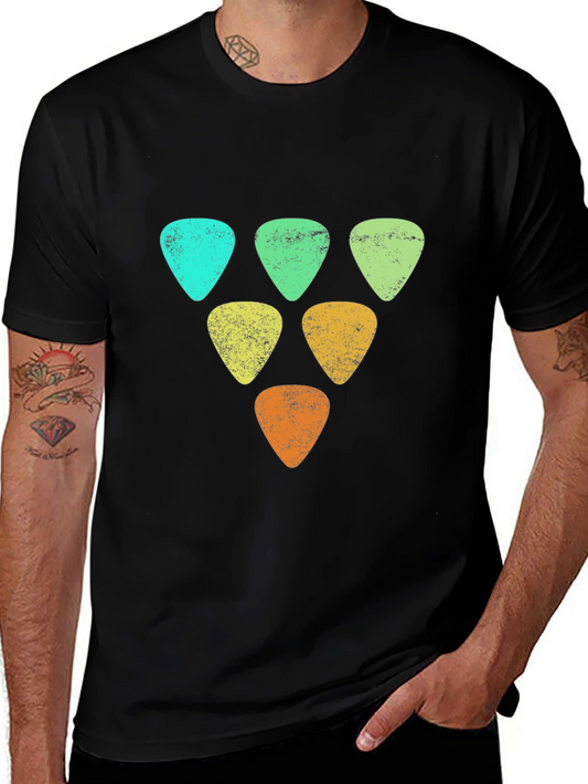 Retro Guitar Pick T-Shirt - Vintage Style Musician Tee