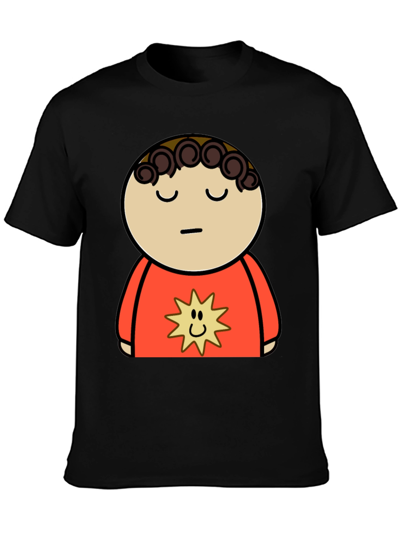 Cartoon Character Graphic Black T-Shirt