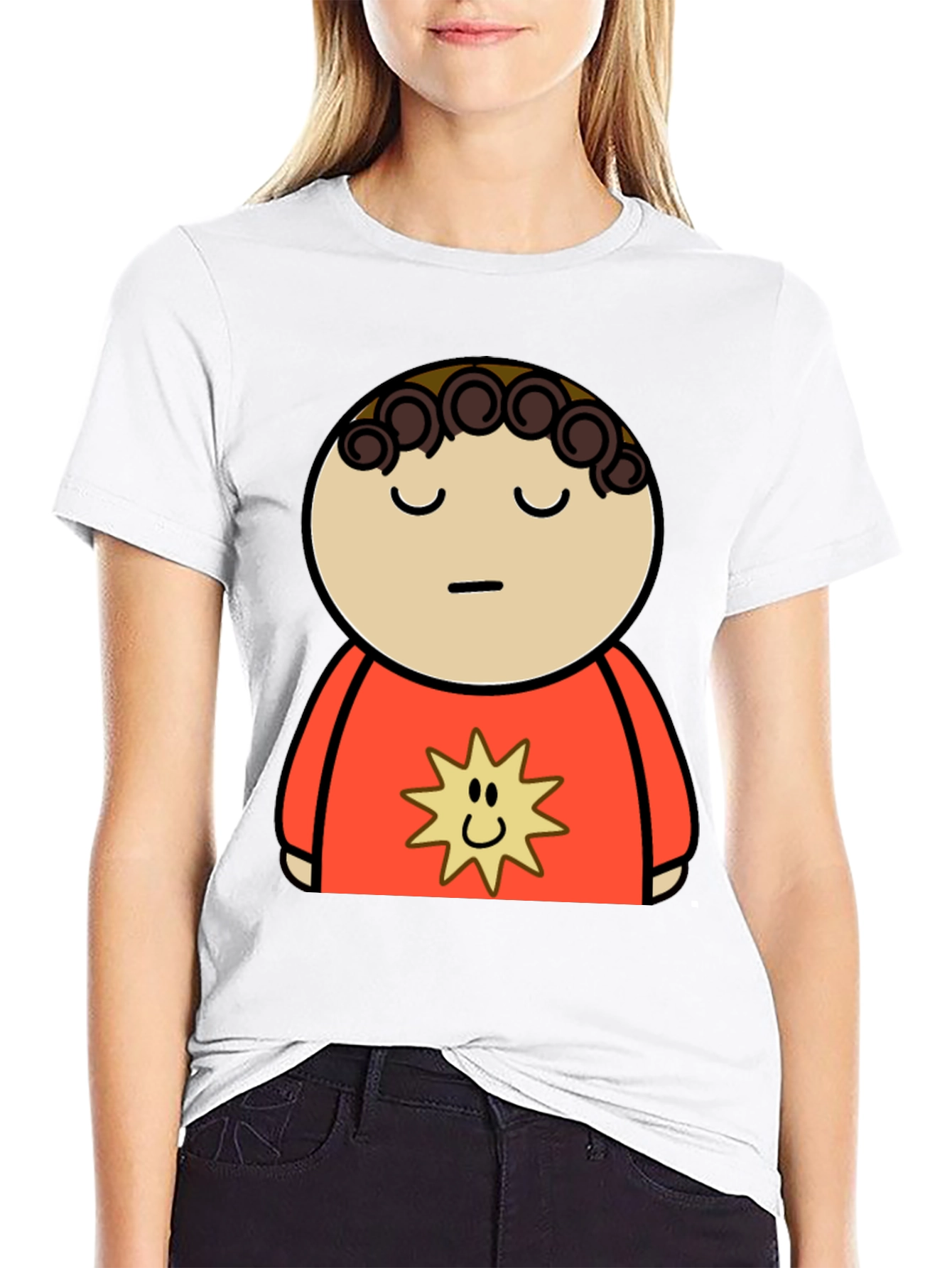 Cartoon Character Graphic Black T-Shirt