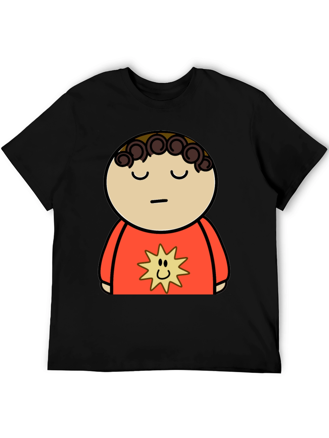 Cartoon Character Graphic Black T-Shirt