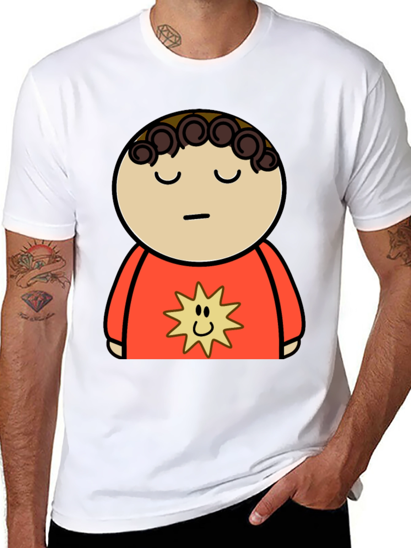 Cartoon Character Graphic Black T-Shirt