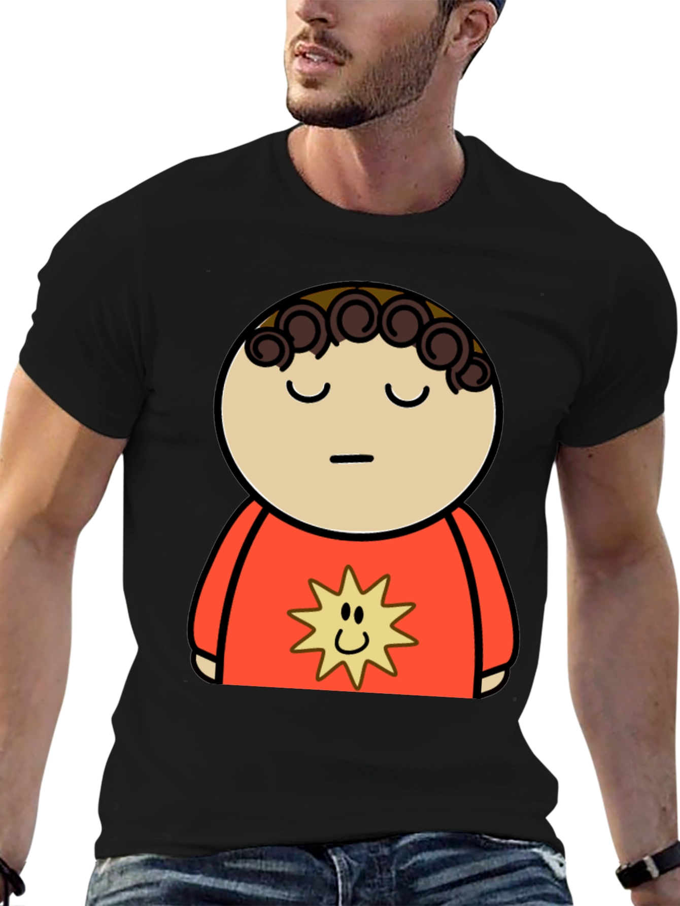 Cartoon Character Graphic Black T-Shirt