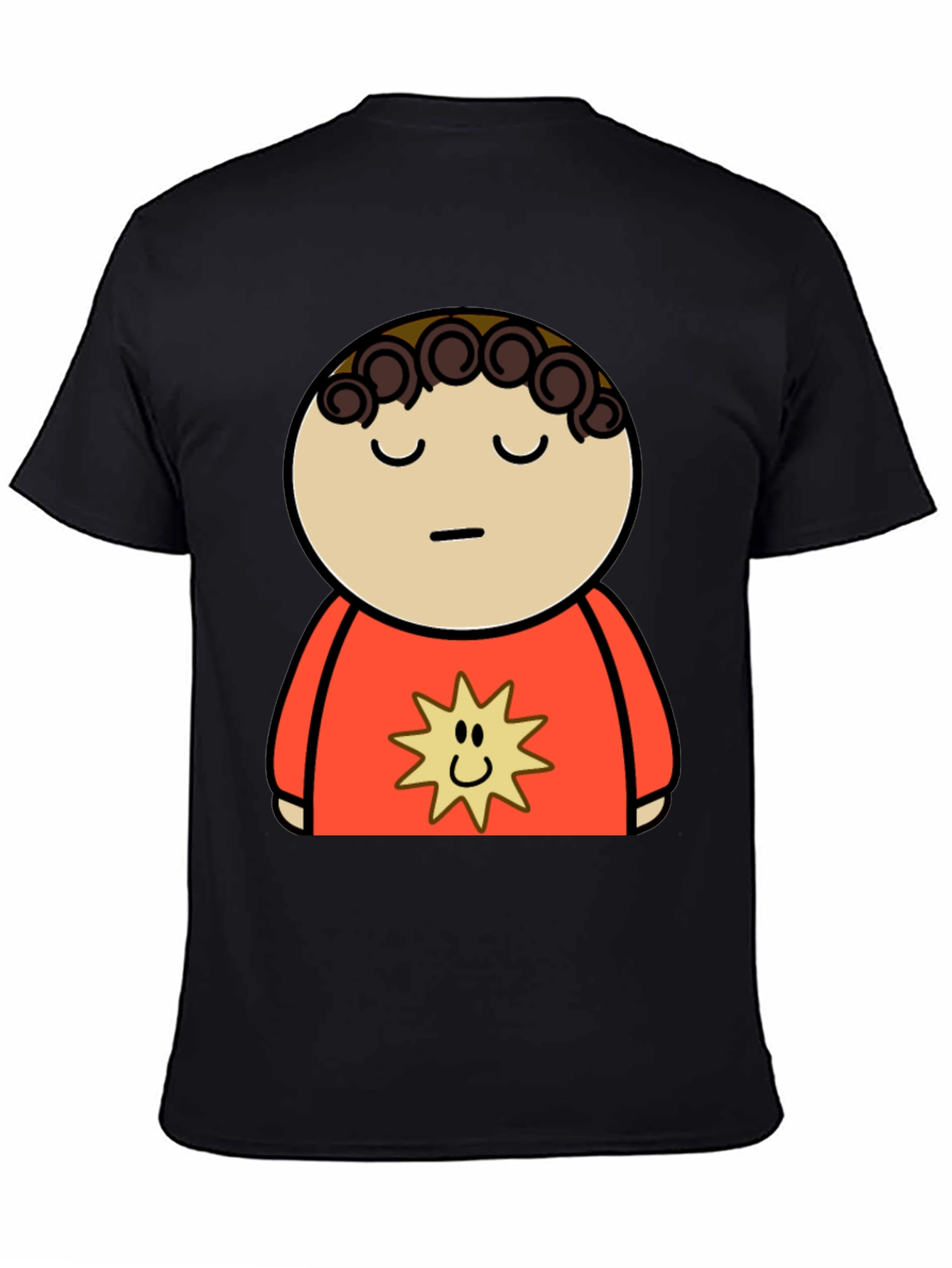 Cartoon Character Graphic Black T-Shirt