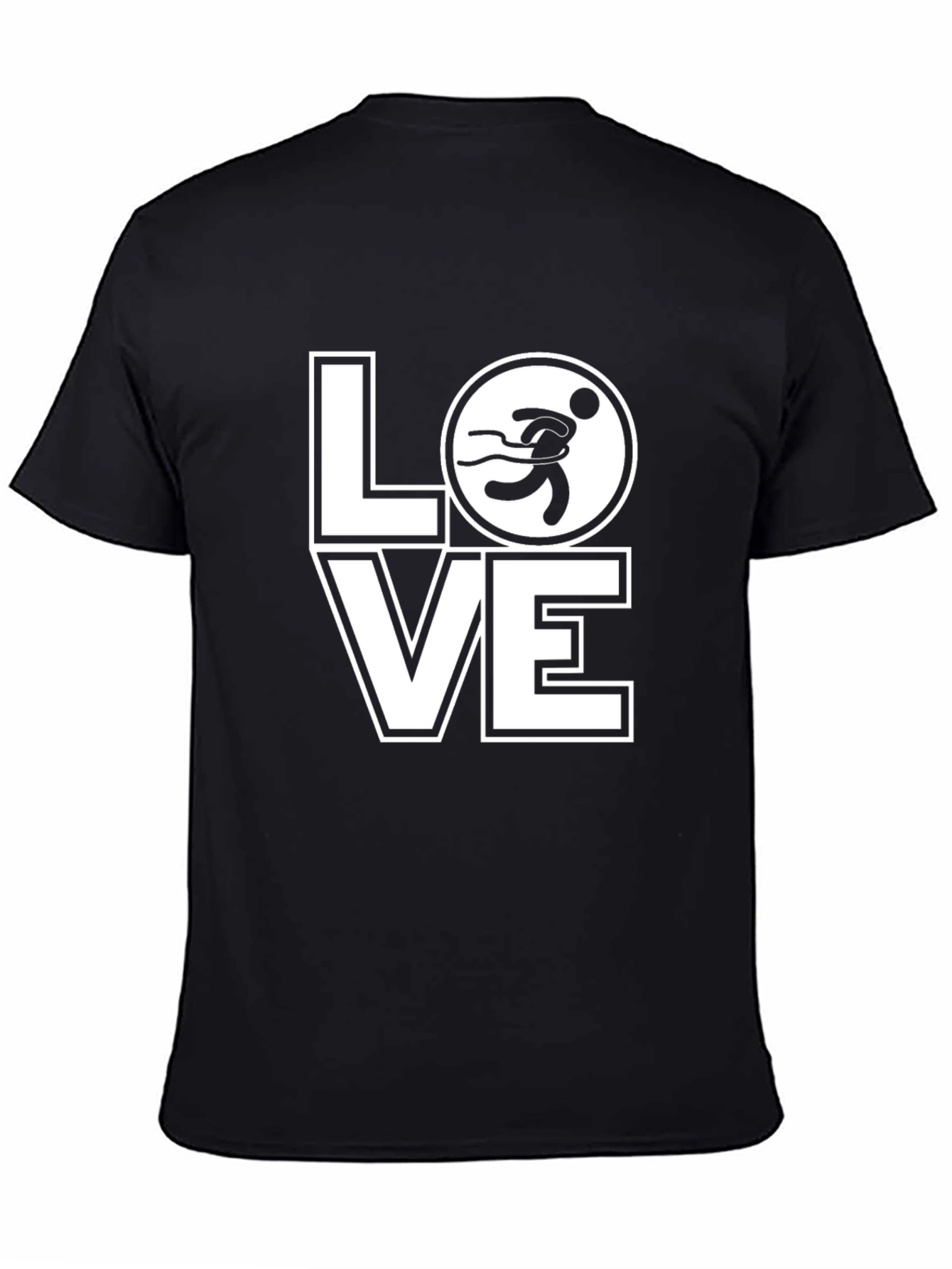 Love Running Graphic Tee - Black Casual T-Shirt