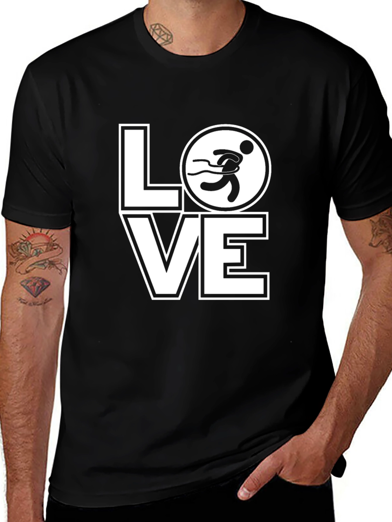 Love Running Graphic Tee - Black Casual T-Shirt