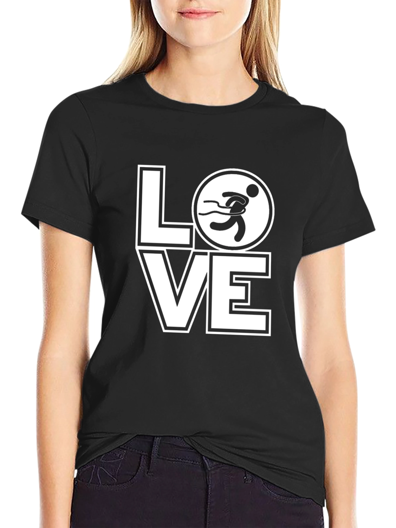 Love Running Graphic Tee - Black Casual T-Shirt