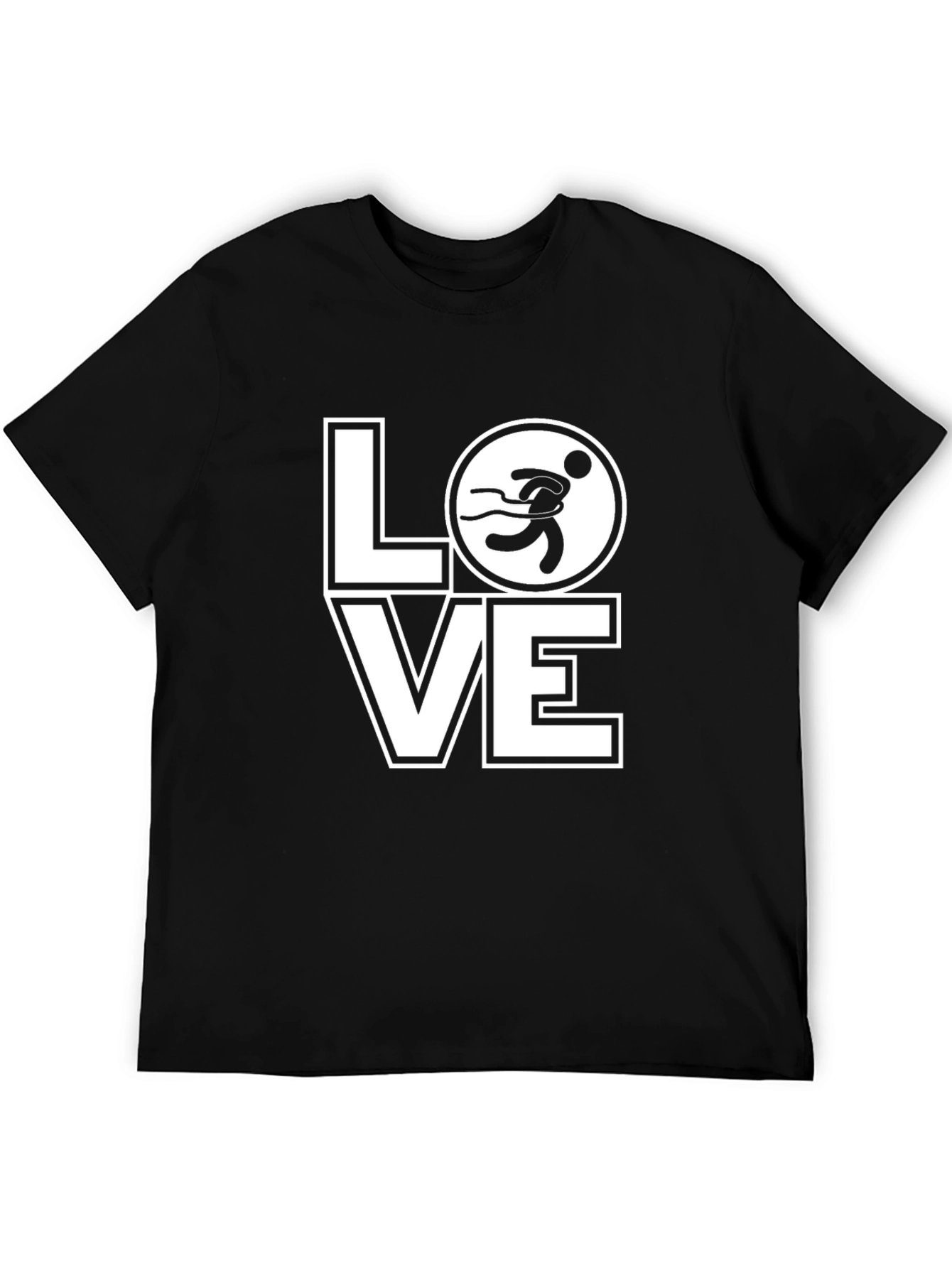 Love Running Graphic Tee - Black Casual T-Shirt