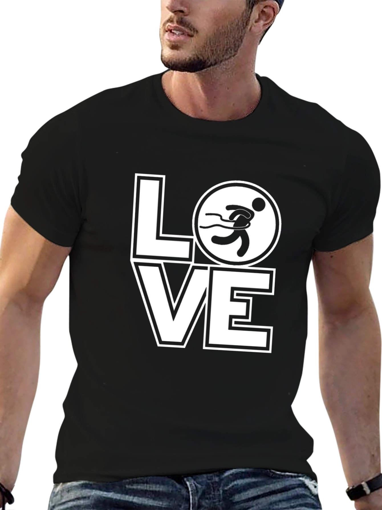 Love Running Graphic Tee - Black Casual T-Shirt