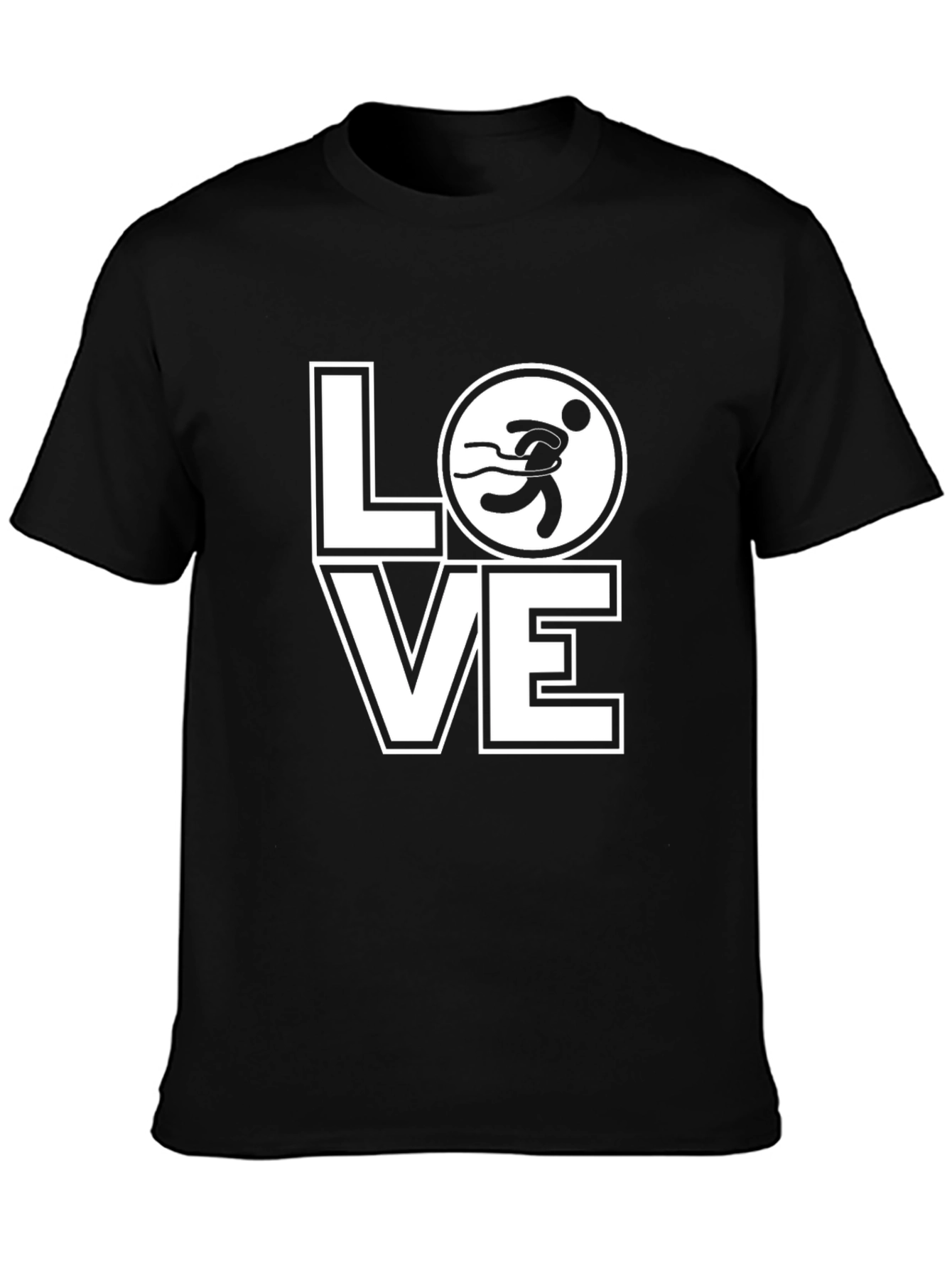 Love Running Graphic Tee - Black Casual T-Shirt