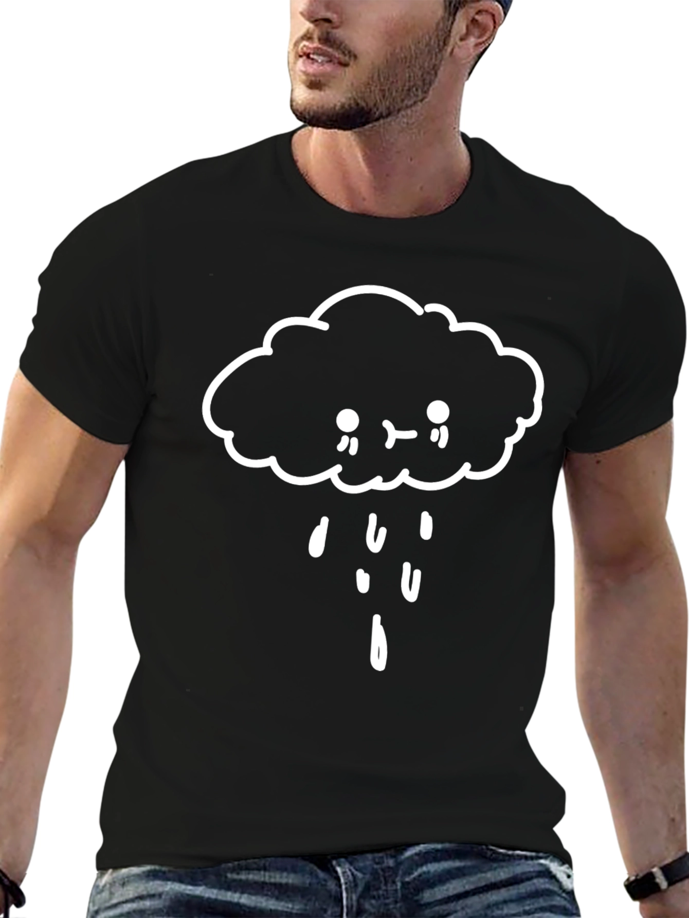 Sad Cloud Black Graphic Tee