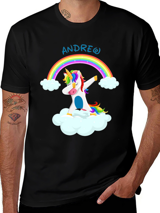 Unicorn Rainbow Mens Graphic Tee - Andrew