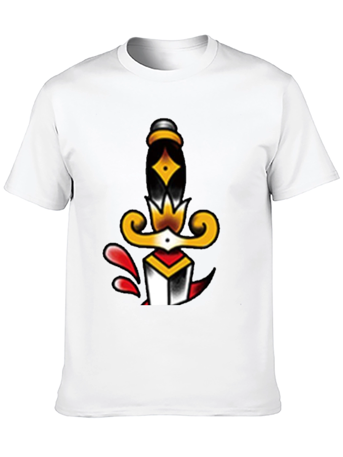 Dagger Tattoo Graphic Tee - Classic Black T-Shirt