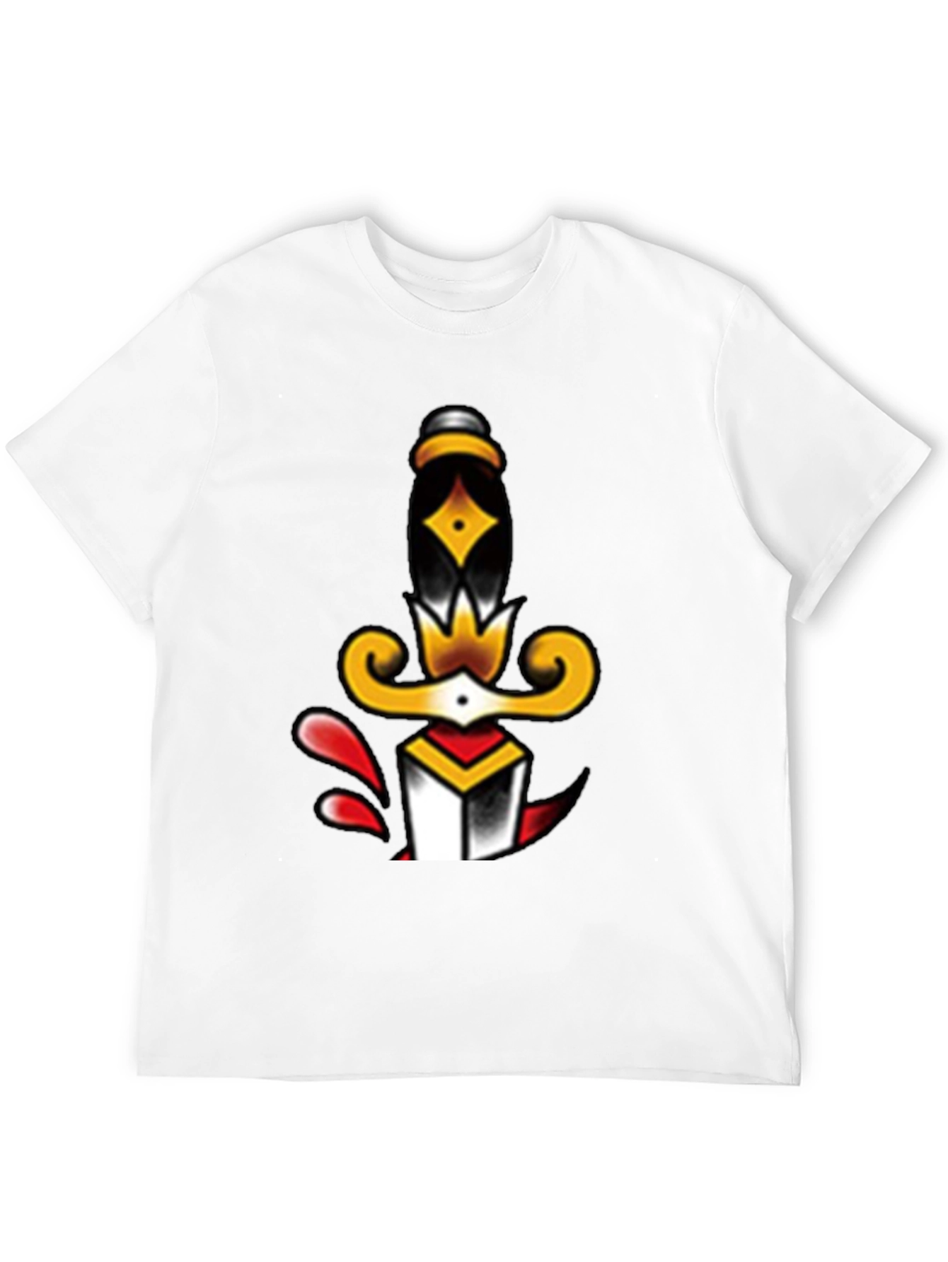Dagger Tattoo Graphic Tee - Classic Black T-Shirt