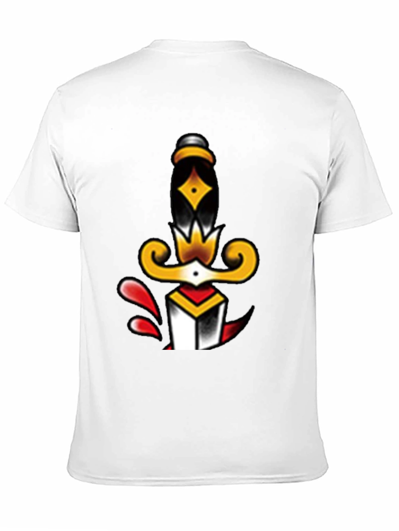 Dagger Tattoo Graphic Tee - Classic Black T-Shirt