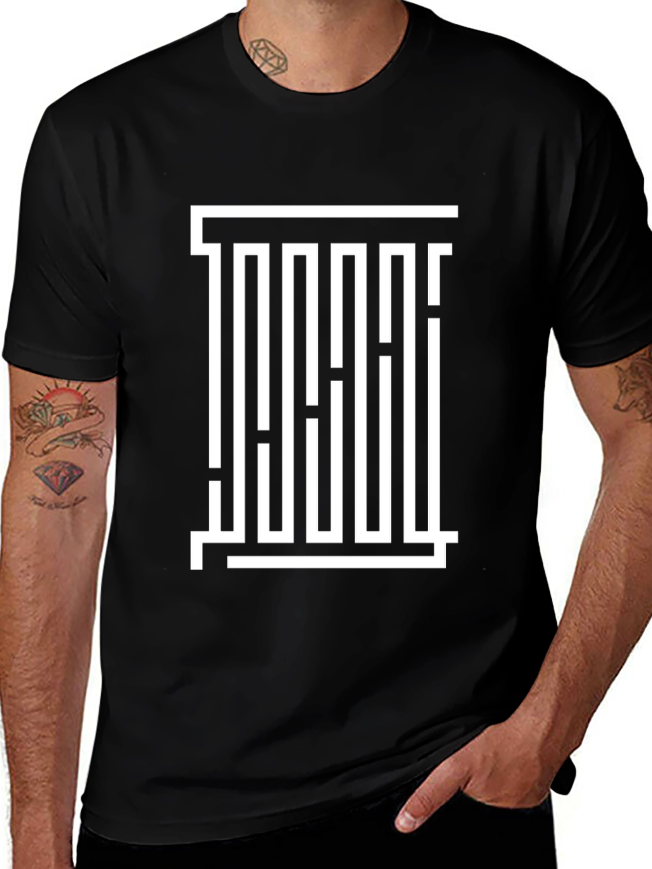 Abstract Graphic Print Black Casual T-Shirt