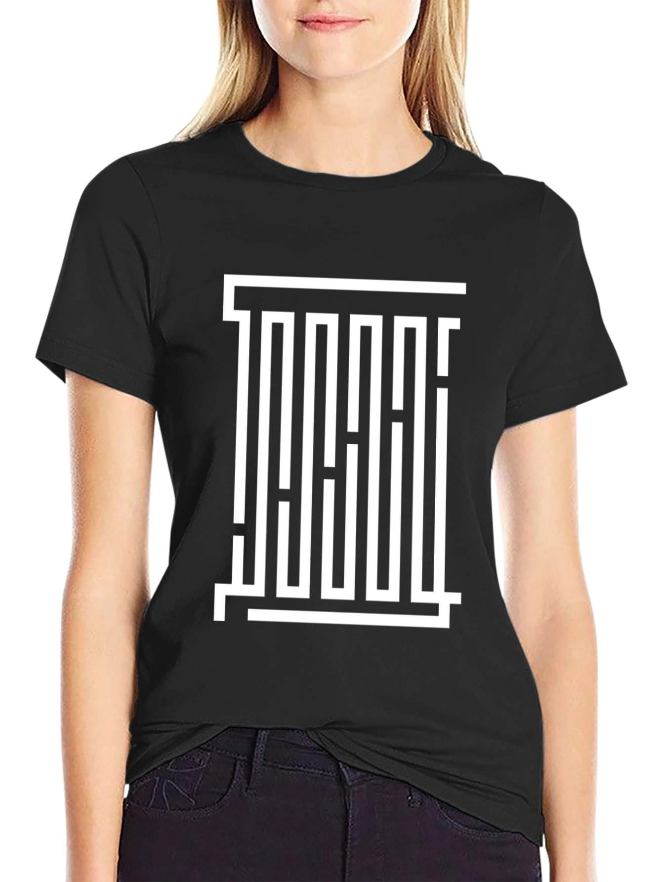 Abstract Graphic Print Black Casual T-Shirt