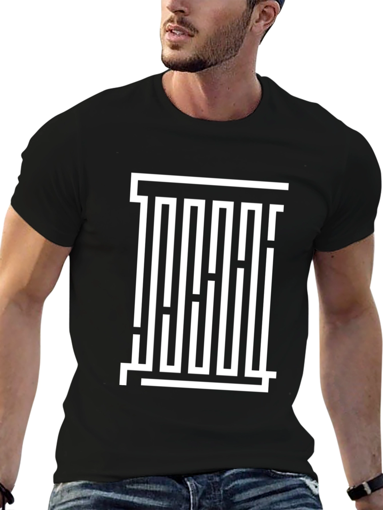 Abstract Graphic Print Black Casual T-Shirt
