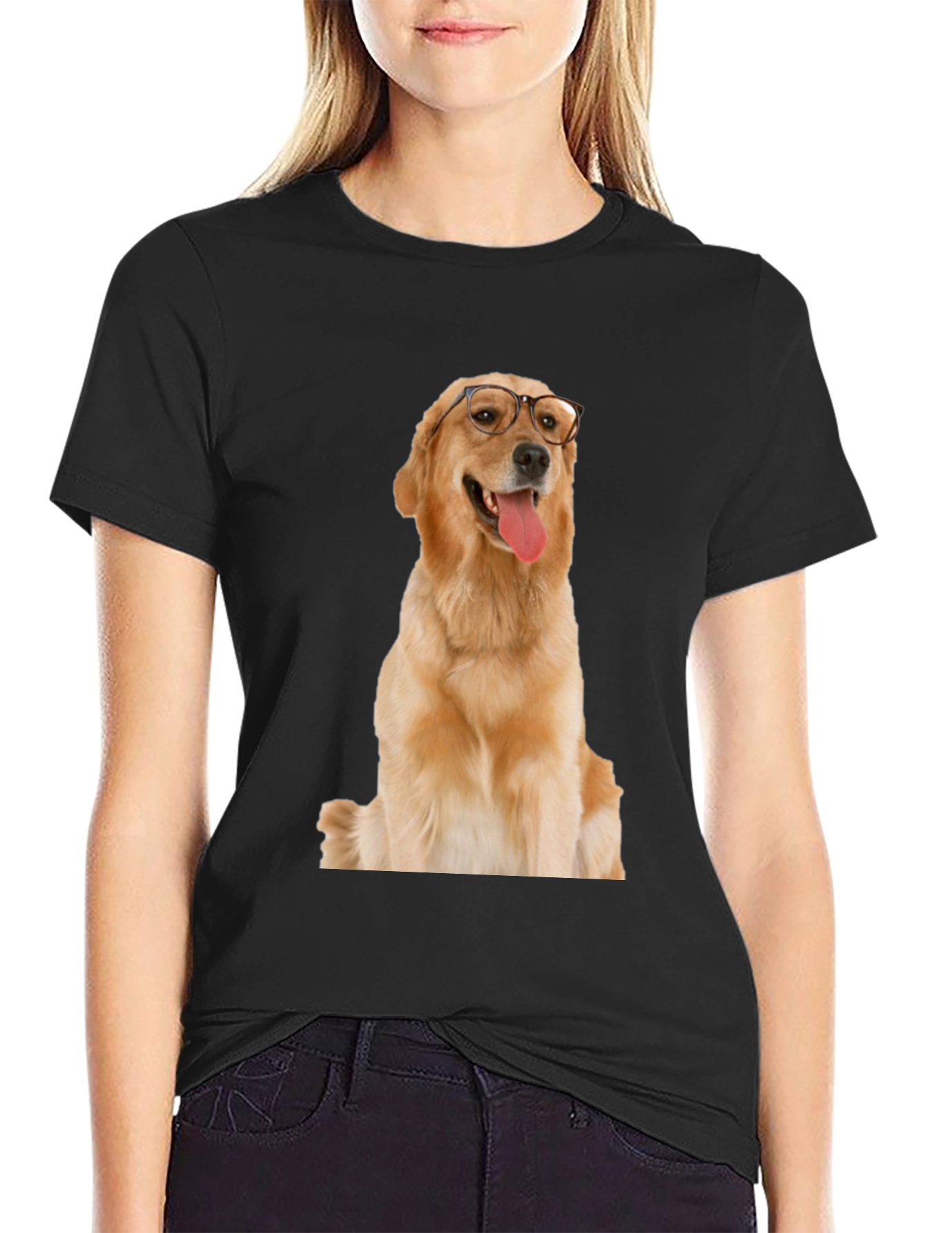 Golden Retriever Dog Glasses T-Shirt