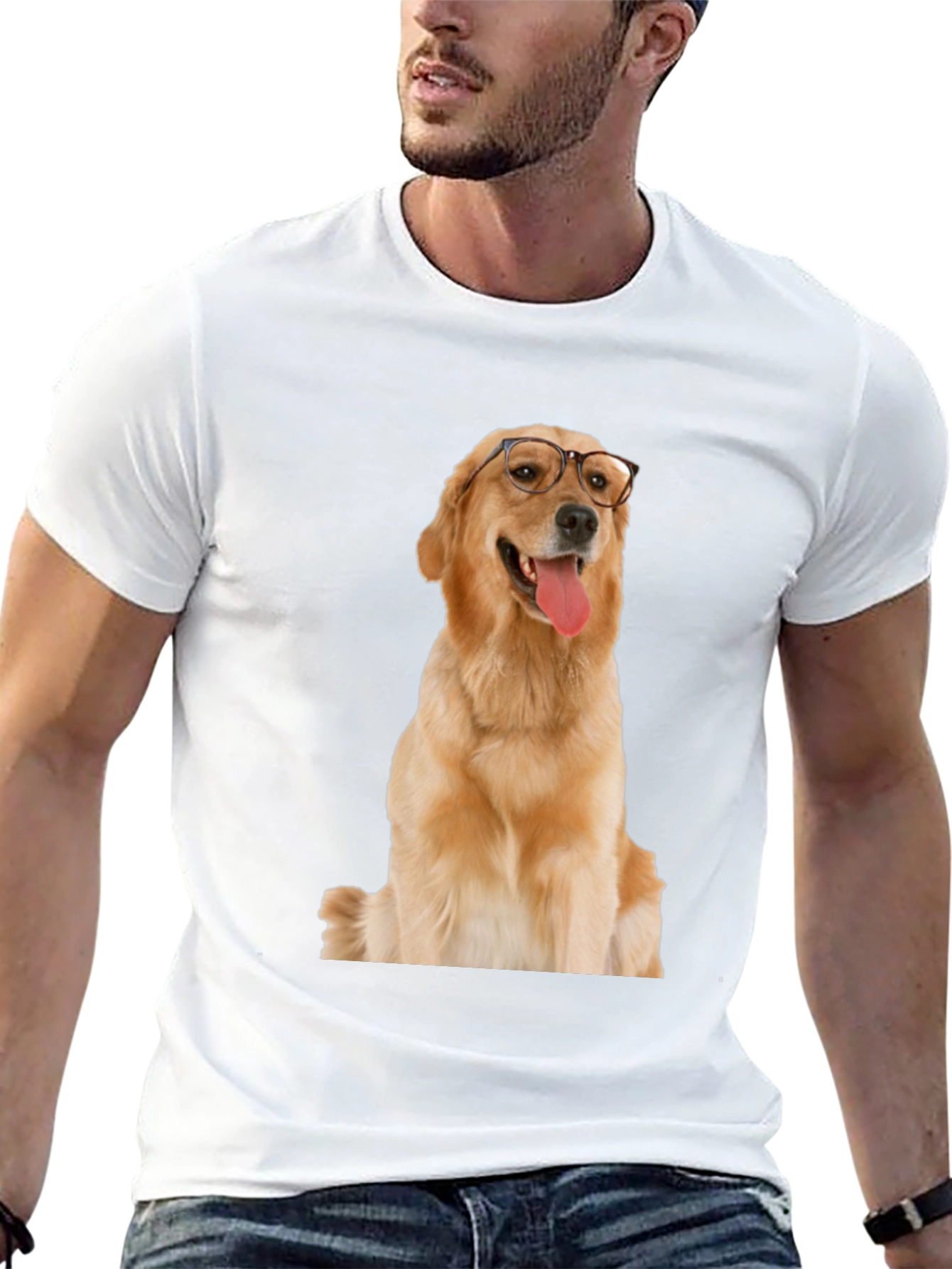 Golden Retriever Dog Glasses T-Shirt