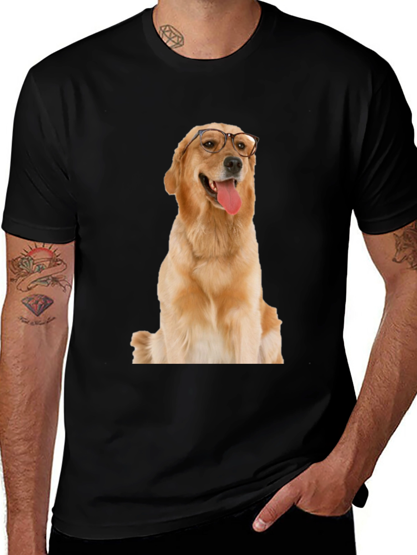 Golden Retriever Dog Glasses T-Shirt