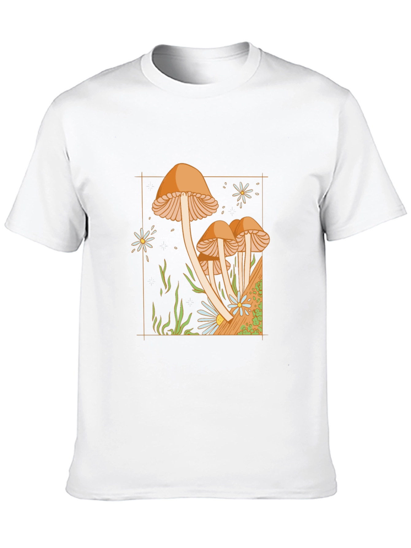 Mushroom Graphic Tee - Nature Inspired Black T-Shirt
