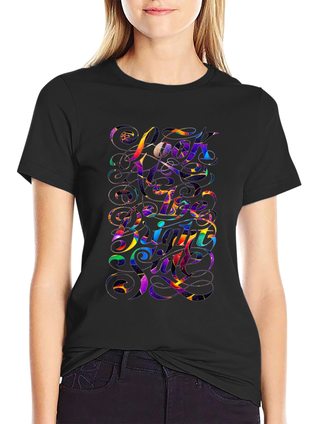 Vibrant Graphic Tee - Look At The Bright Side