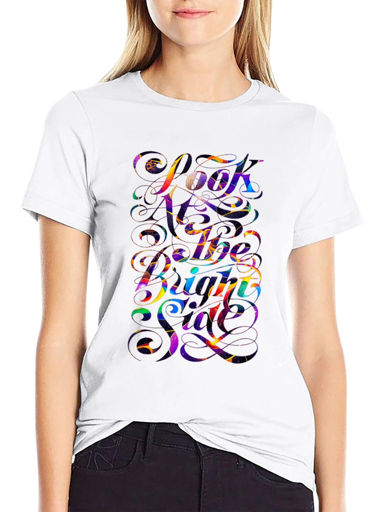 Vibrant Graphic Tee - Look At The Bright Side