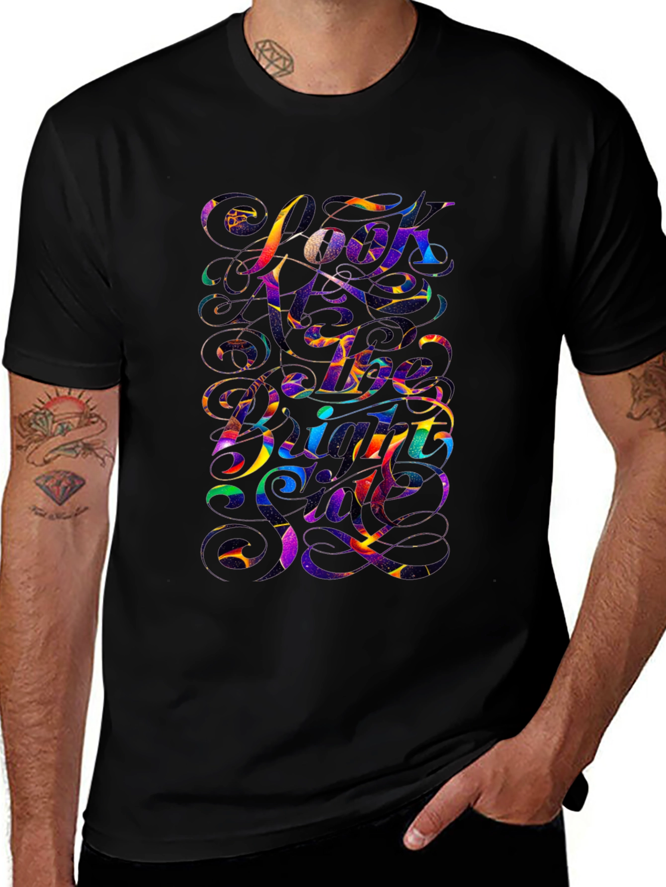 Vibrant Graphic Tee - Look At The Bright Side