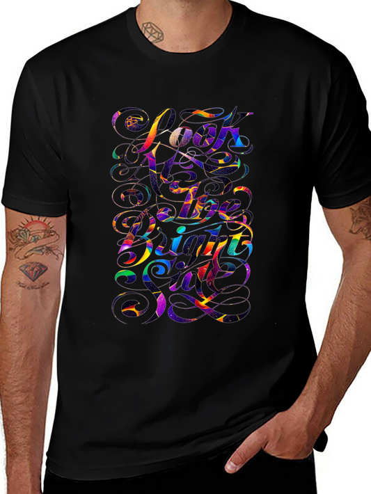 Vibrant Graphic Tee - Look At The Bright Side