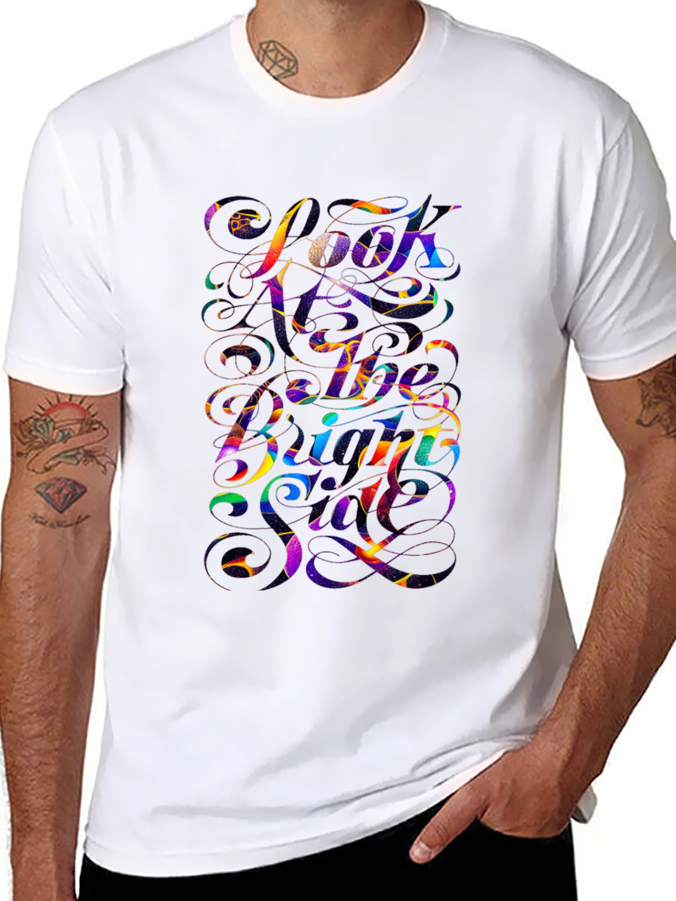Vibrant Graphic Tee - Look At The Bright Side