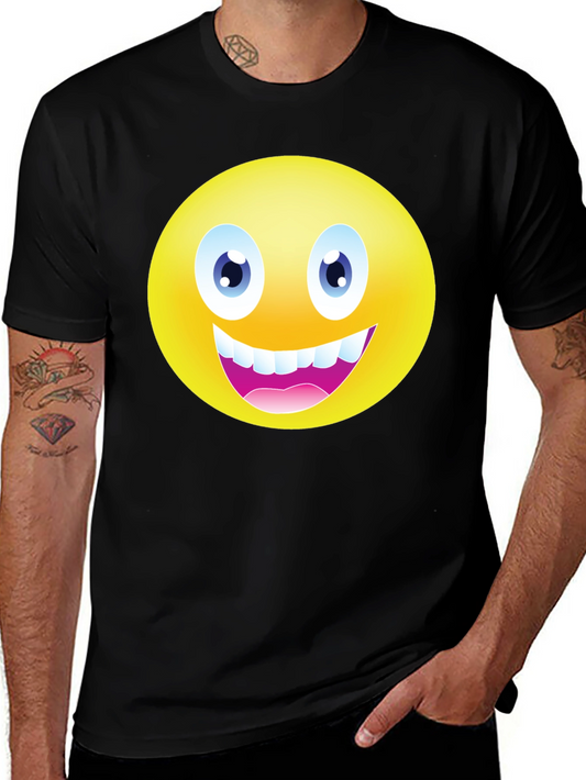 Funny Emoji Graphic Black T-Shirt