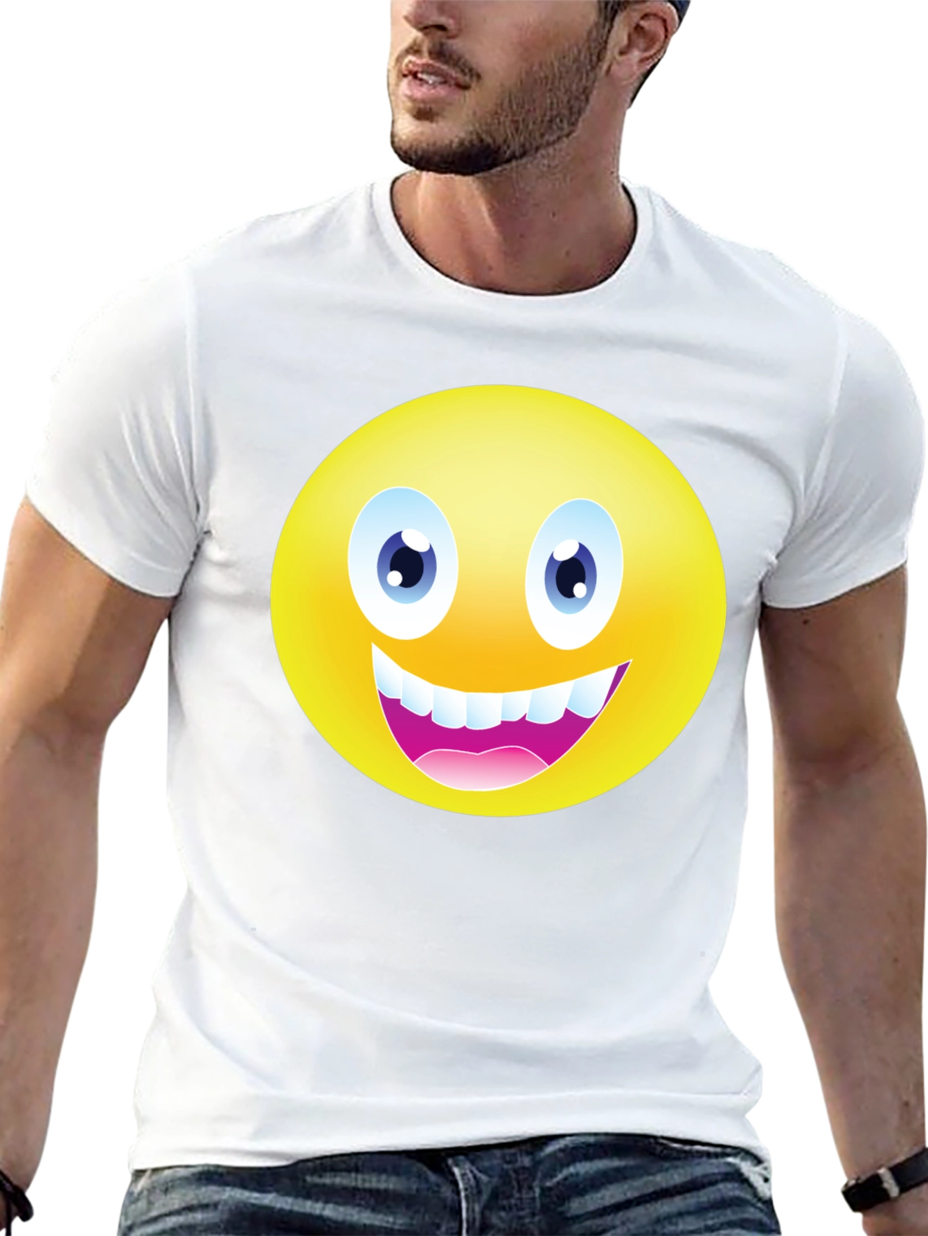 Funny Emoji Graphic Black T-Shirt