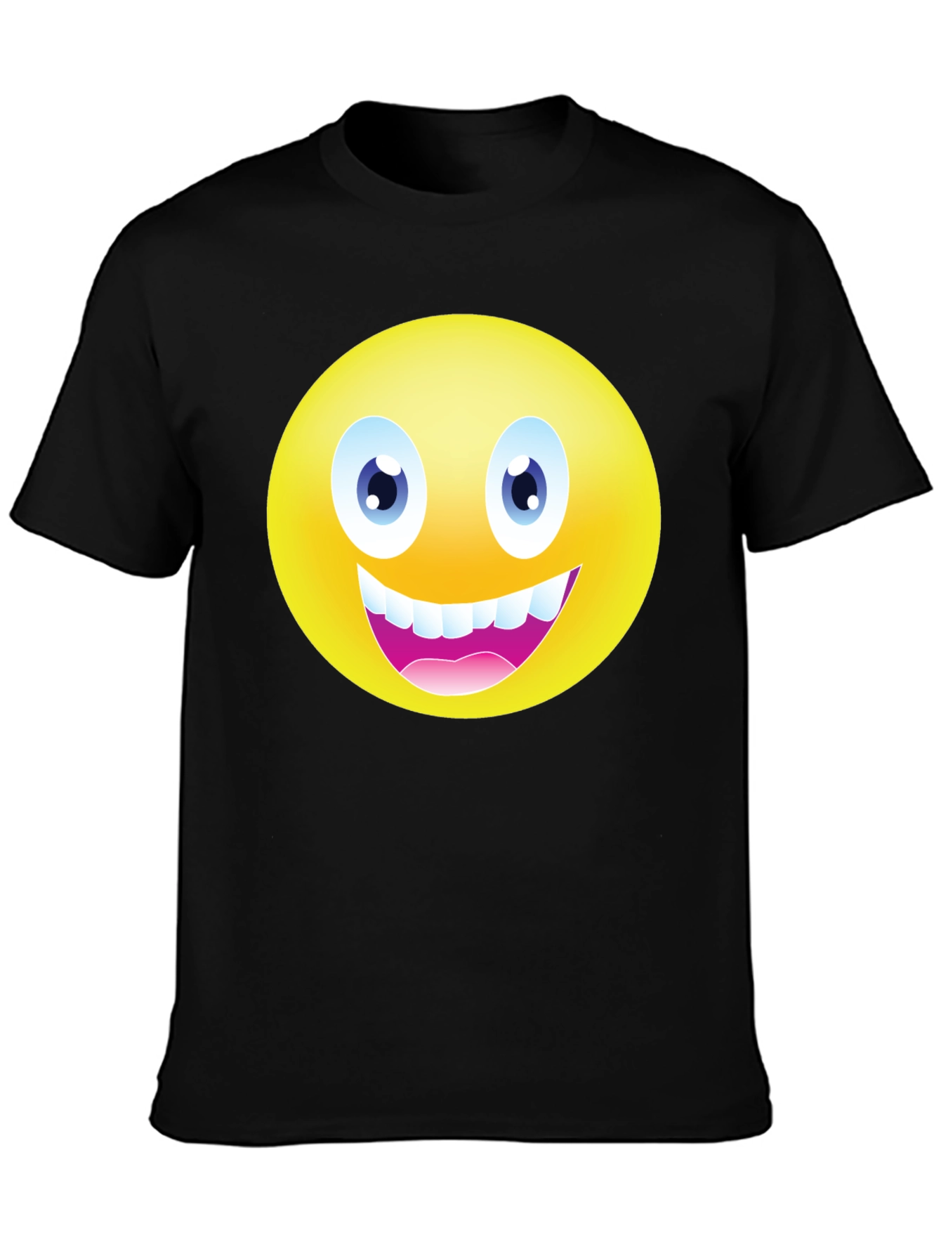 Funny Emoji Graphic Black T-Shirt