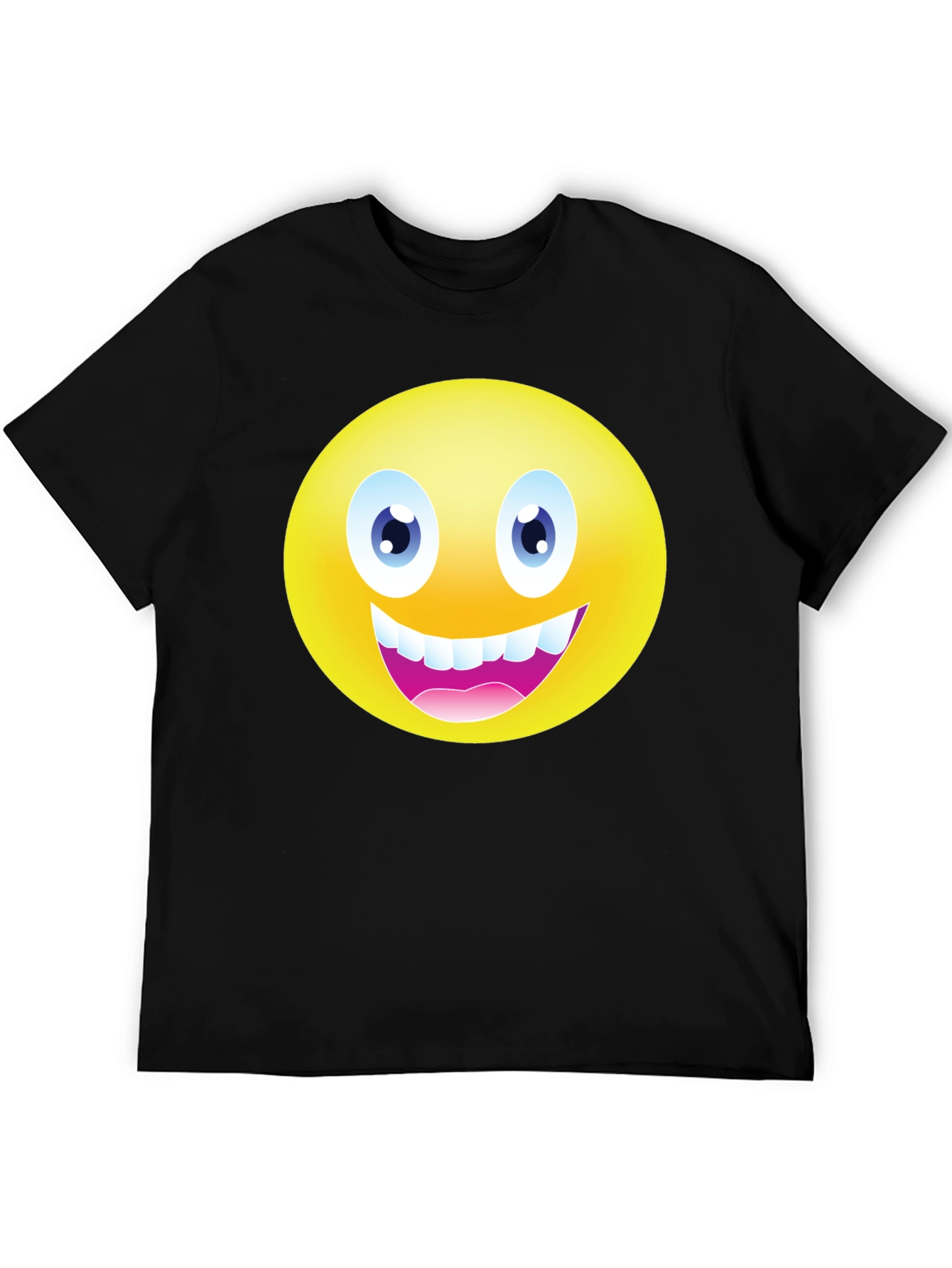 Funny Emoji Graphic Black T-Shirt