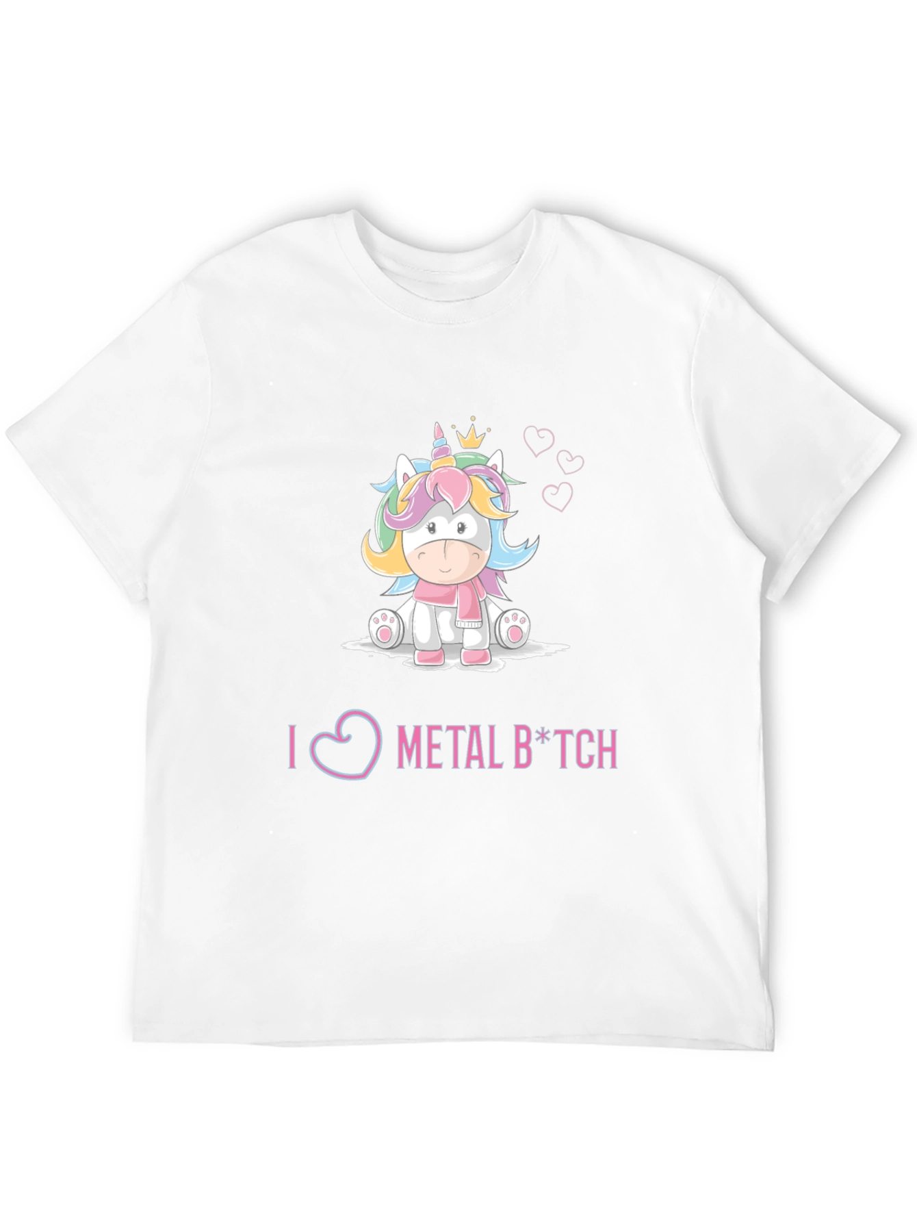 Unicorn Metal B*tch Graphic Black T-Shirt