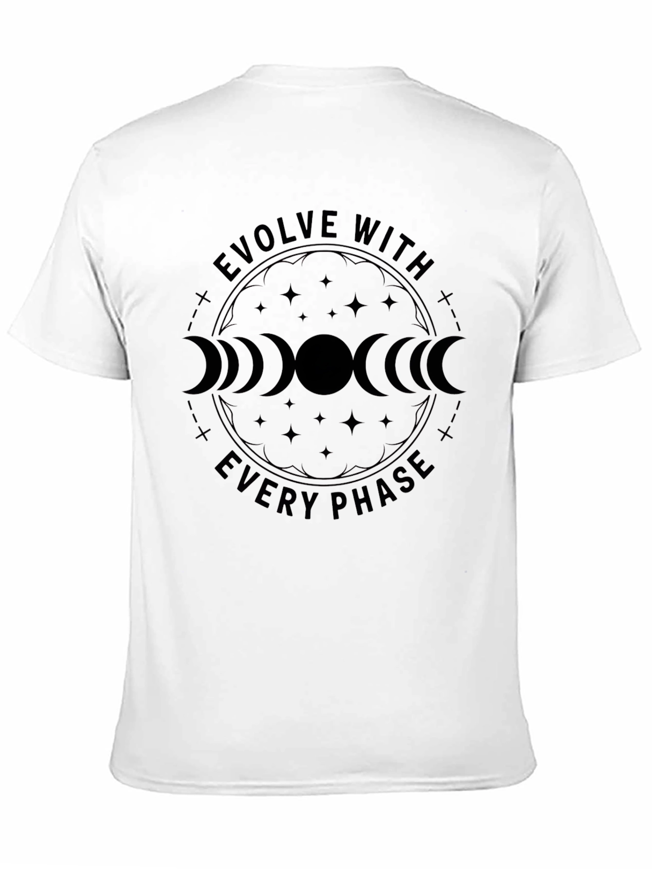 Evolve With Every Phase Black Graphic Tee