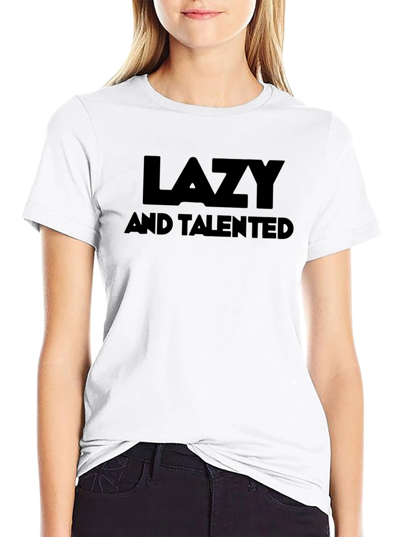 Lazy and Talented Graphic Tee - Black Cotton T-Shirt