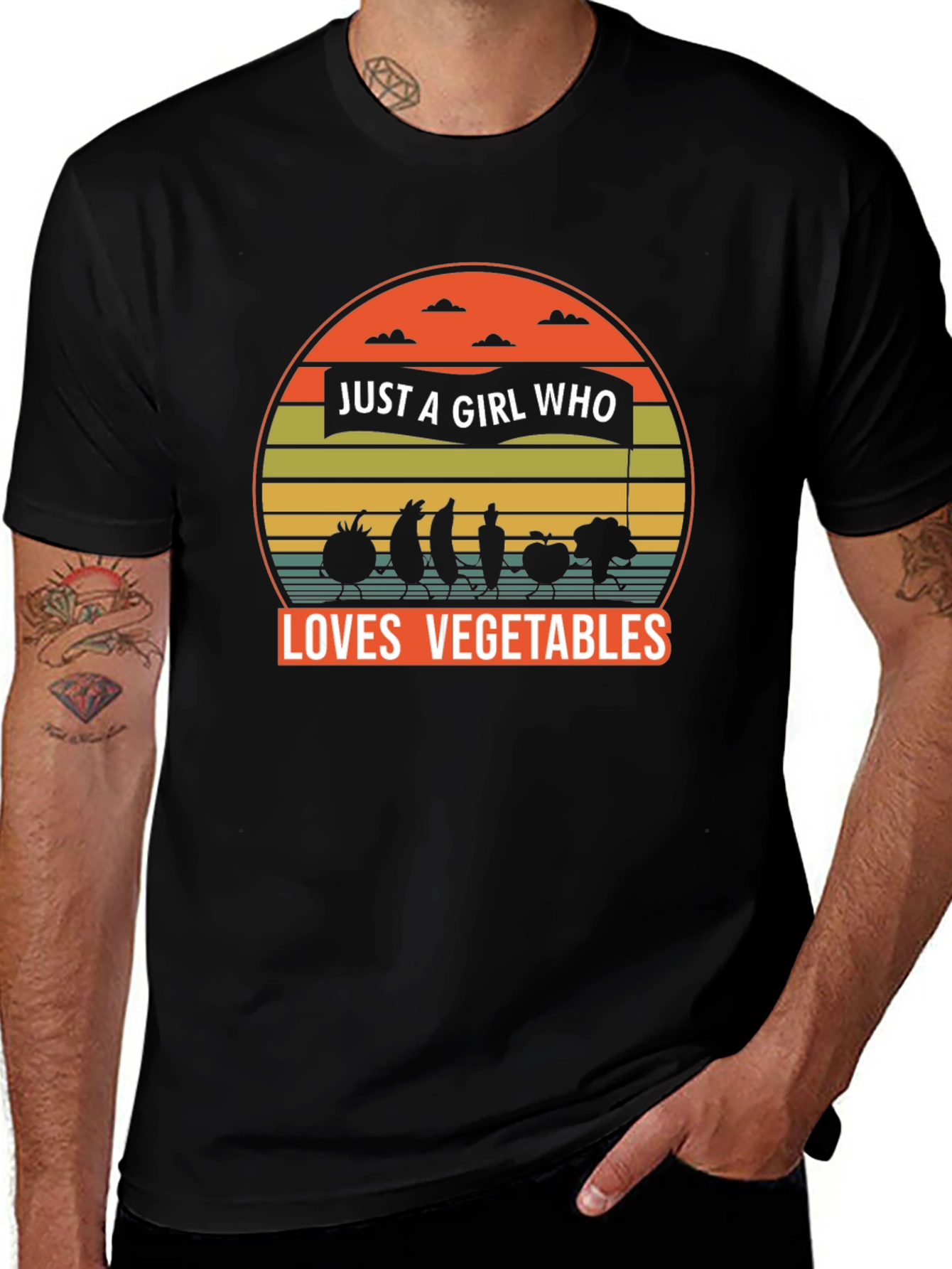 Just A Girl Who Loves Vegetables Graphic Tee