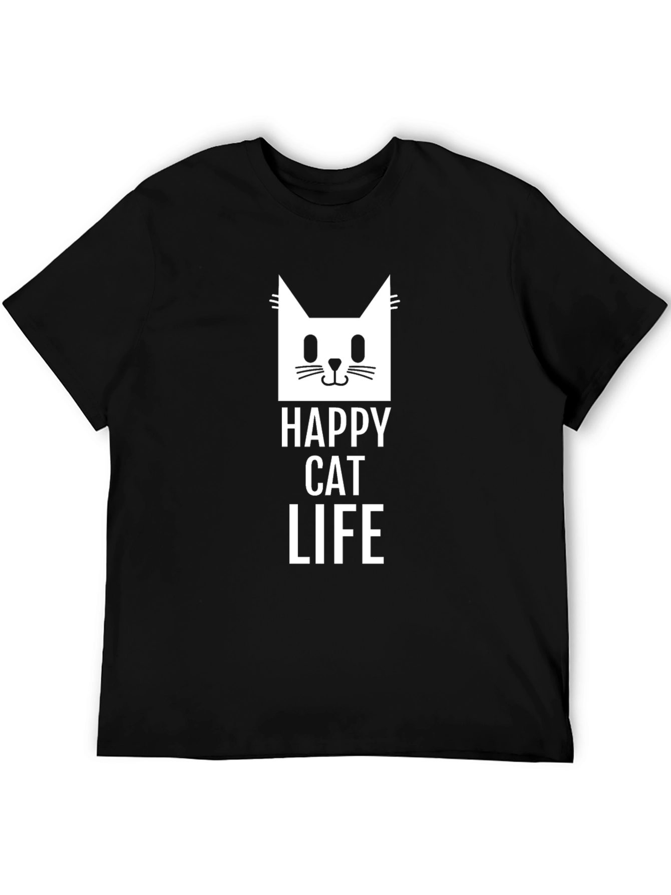 Happy Cat Life Black Graphic Tee