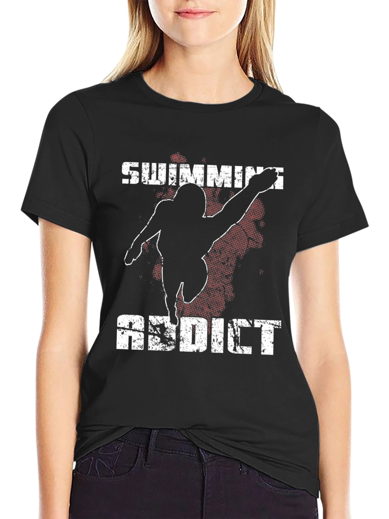Swimming Addict Black T-Shirt