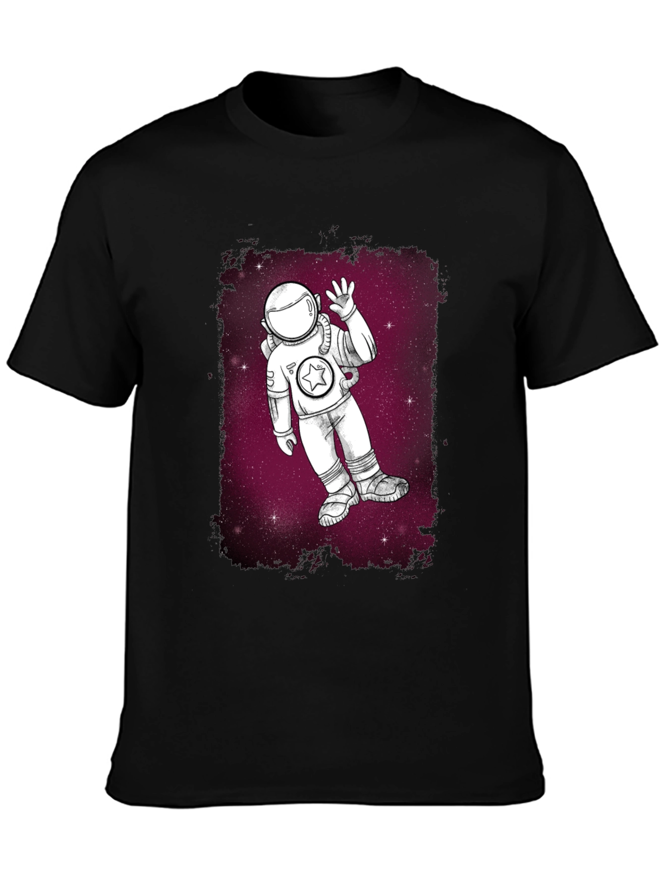Astronaut in Space Graphic T-Shirt - Black