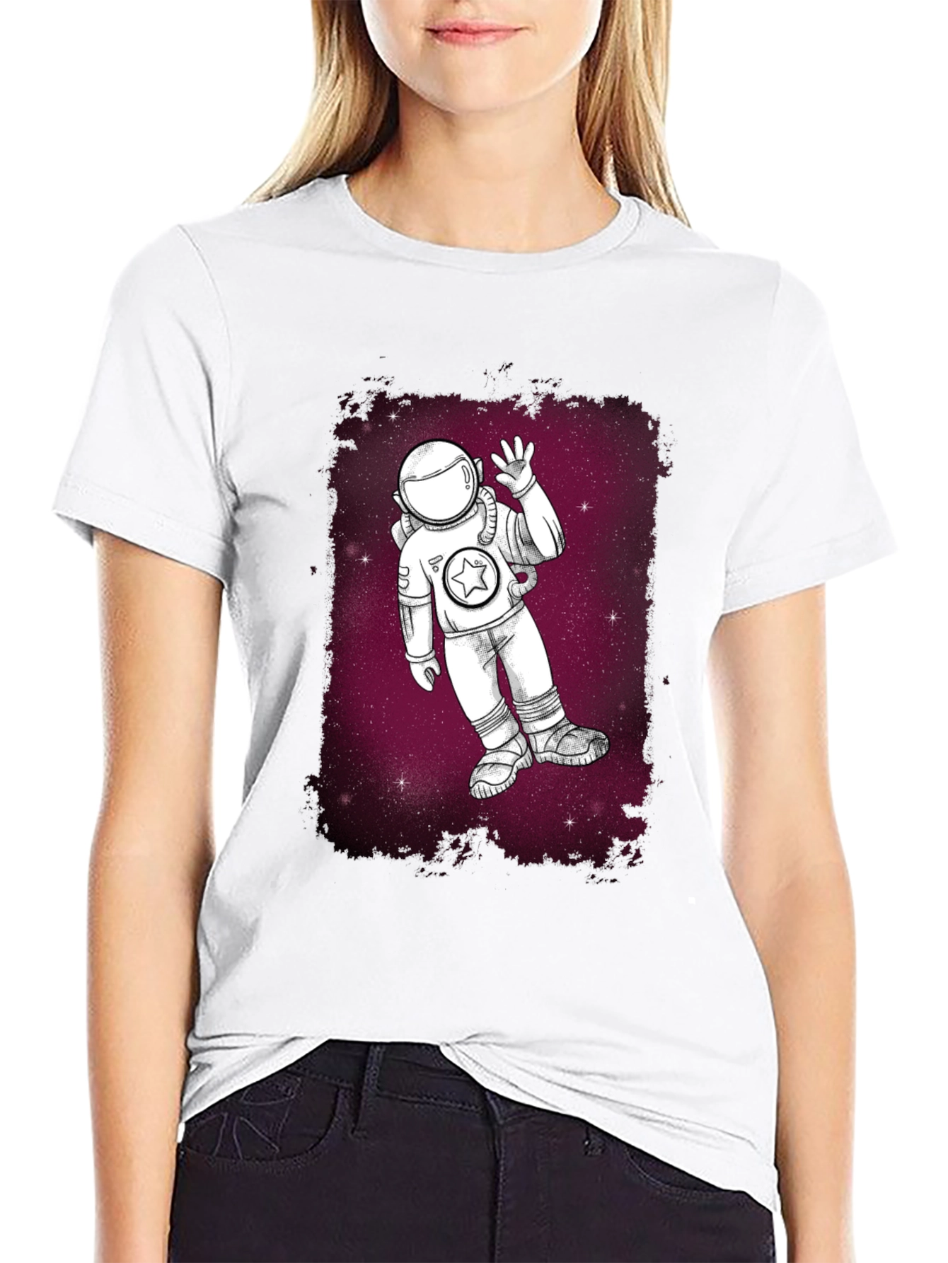 Astronaut in Space Graphic T-Shirt - Black