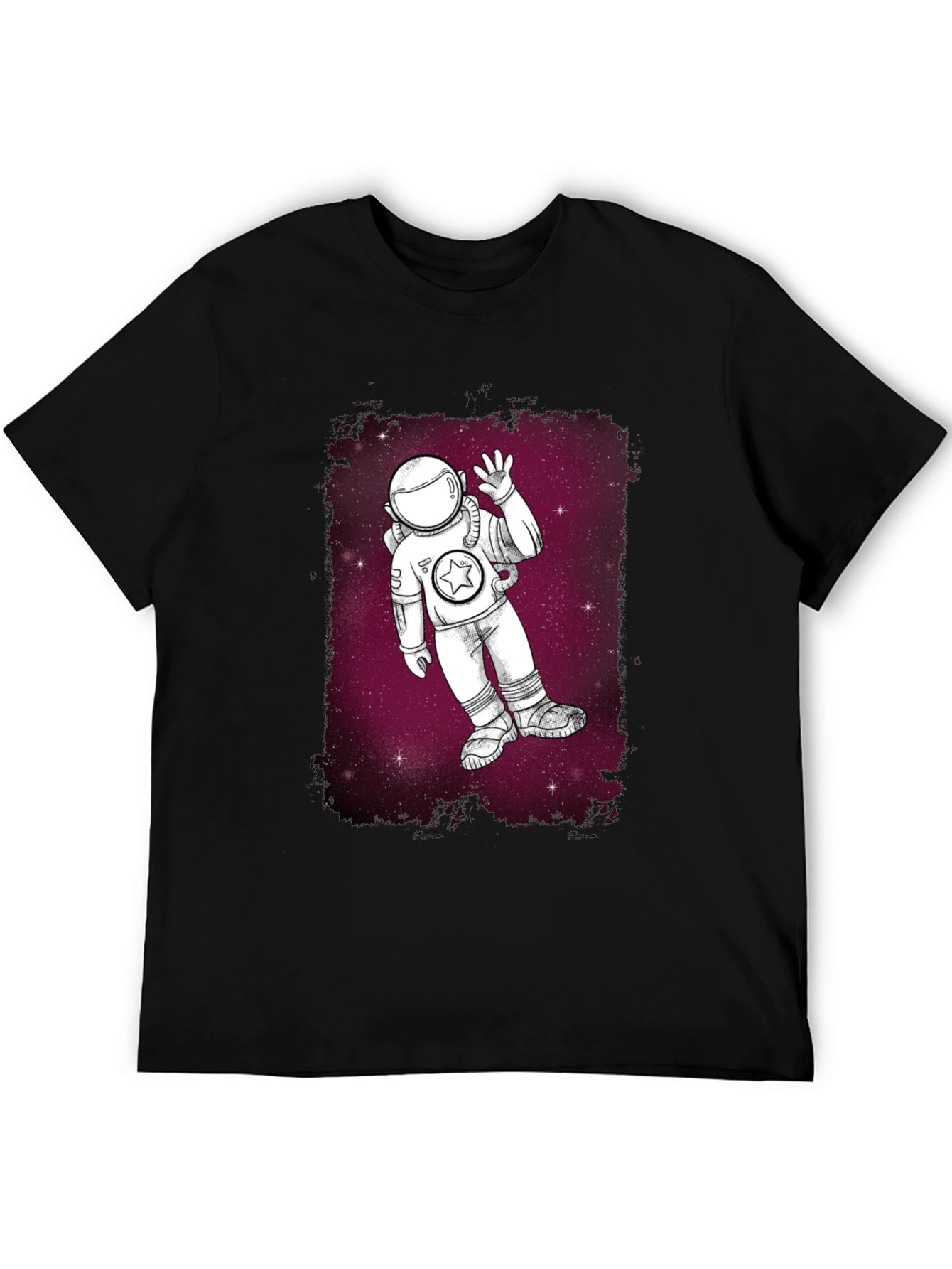 Astronaut in Space Graphic T-Shirt - Black