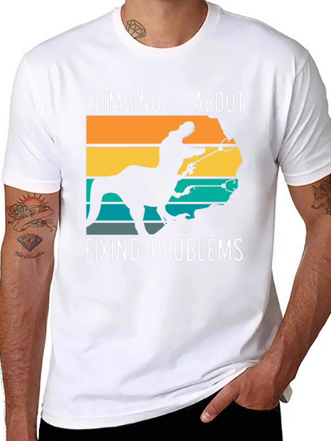 Climbing Dinosaur T-Shirt: Fixing Problems Tee