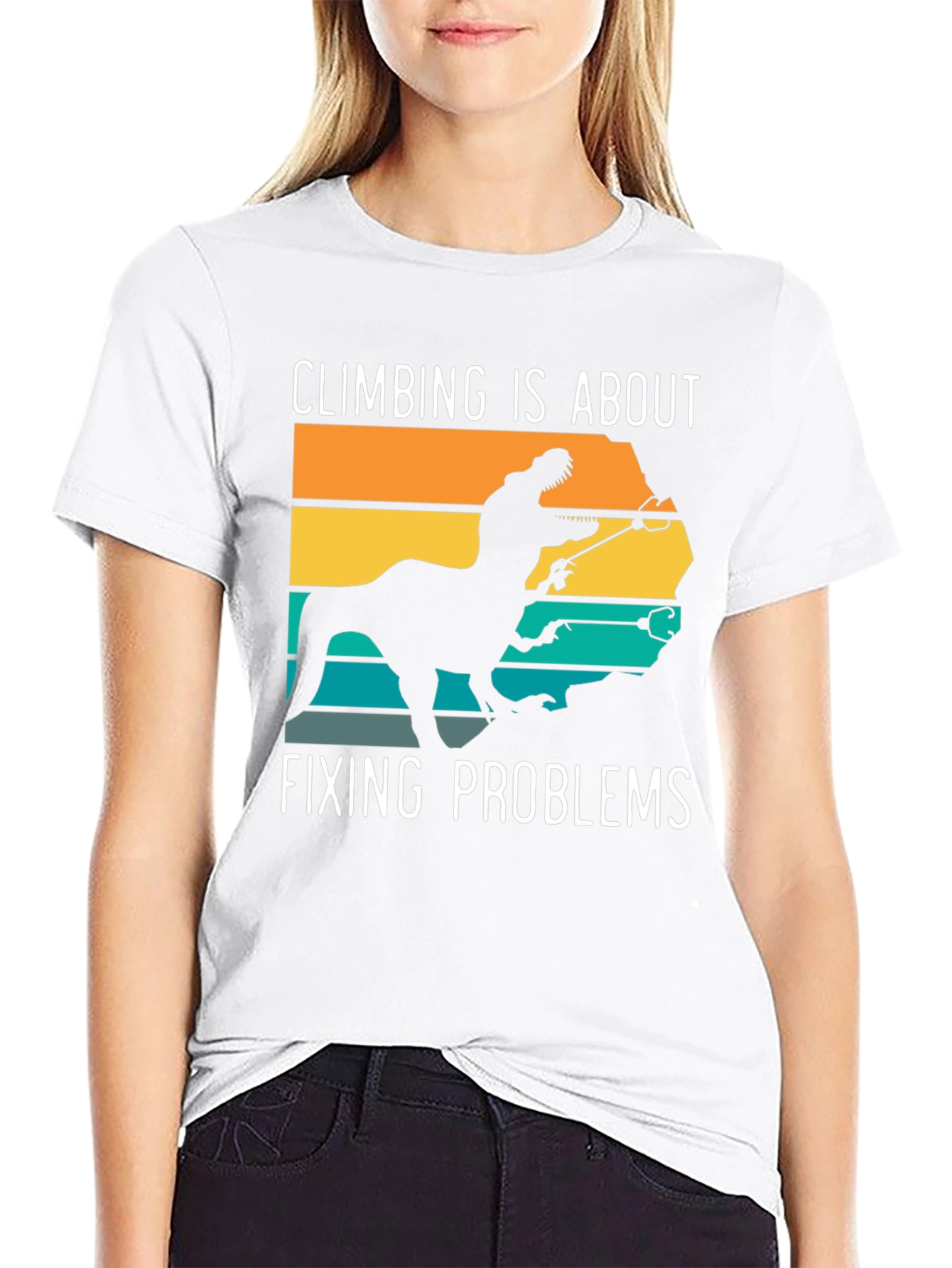 Climbing Dinosaur T-Shirt: Fixing Problems Tee