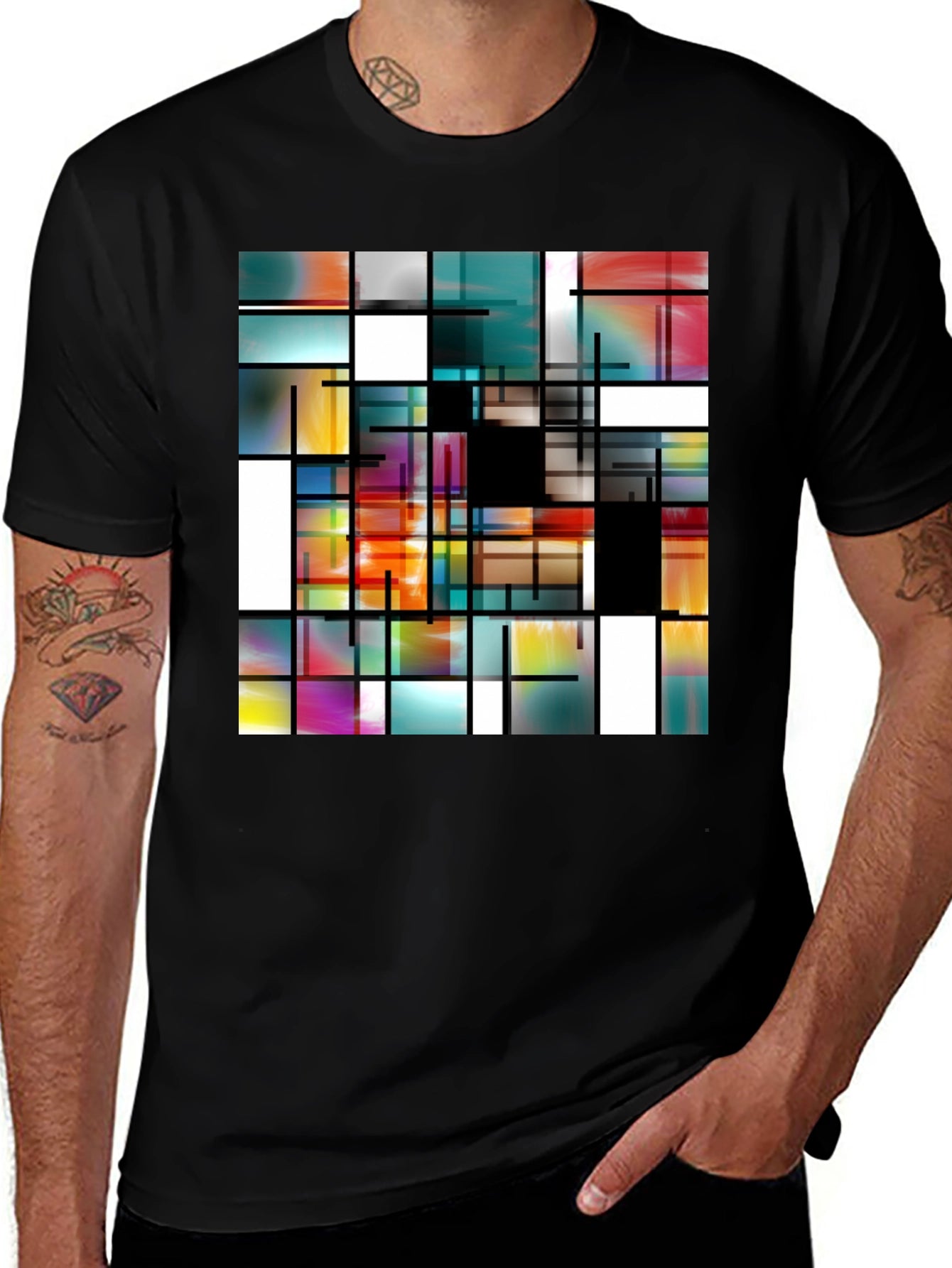 Abstract Art Mens T-Shirt - Modern Design