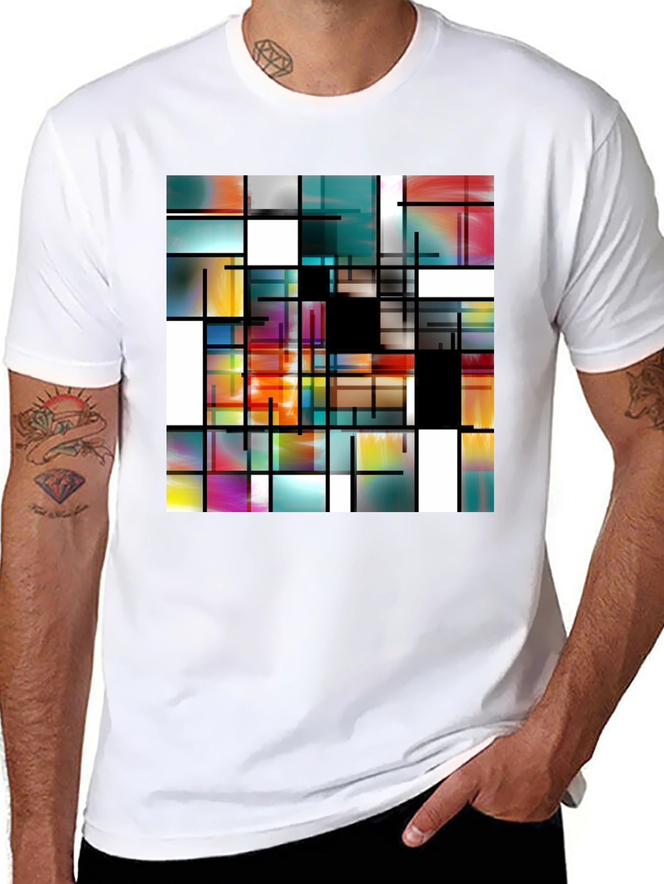 Abstract Art Mens T-Shirt - Modern Design