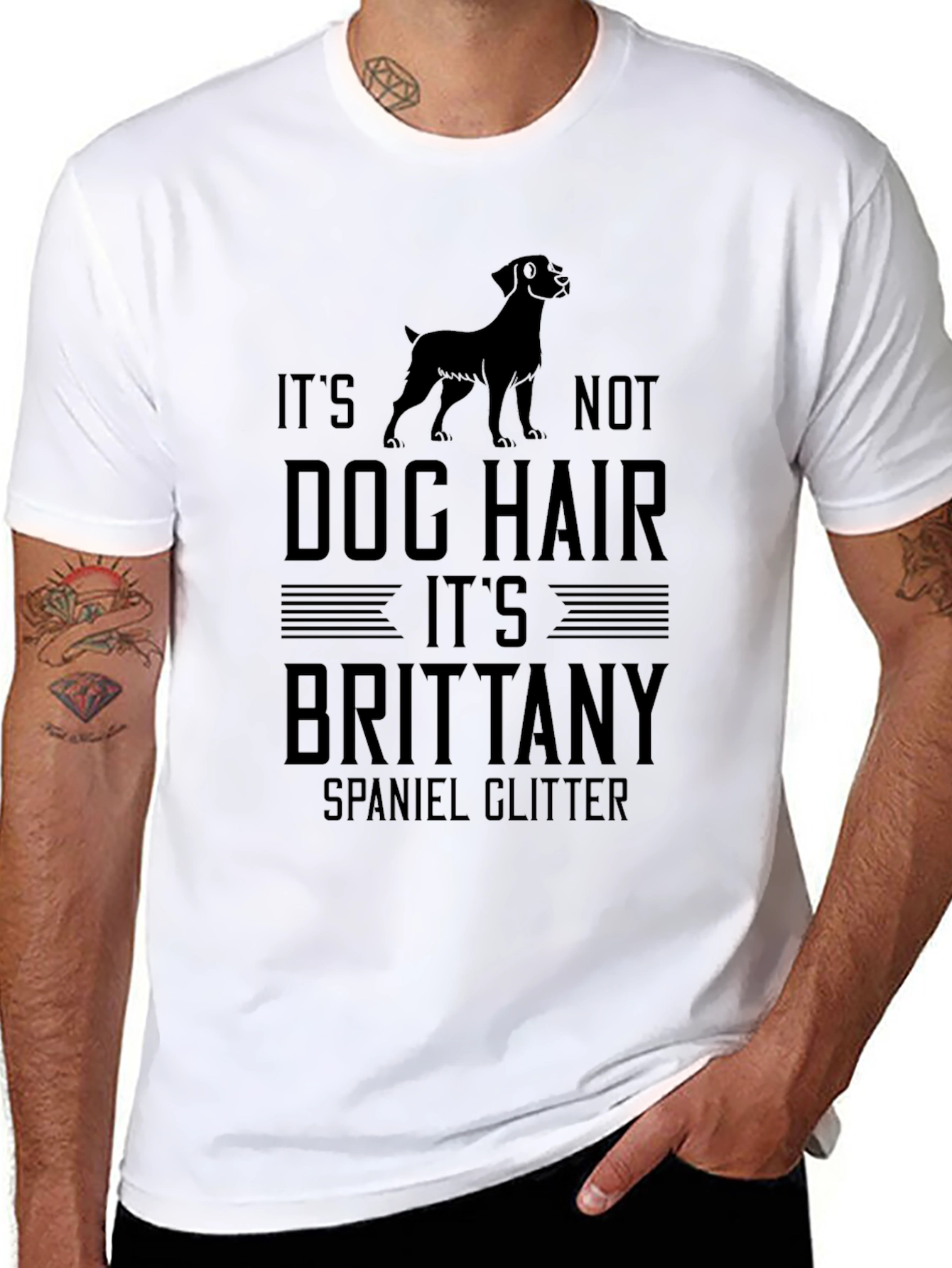 Brittany Spaniel Glitter T-Shirt - Dog Hair Tee